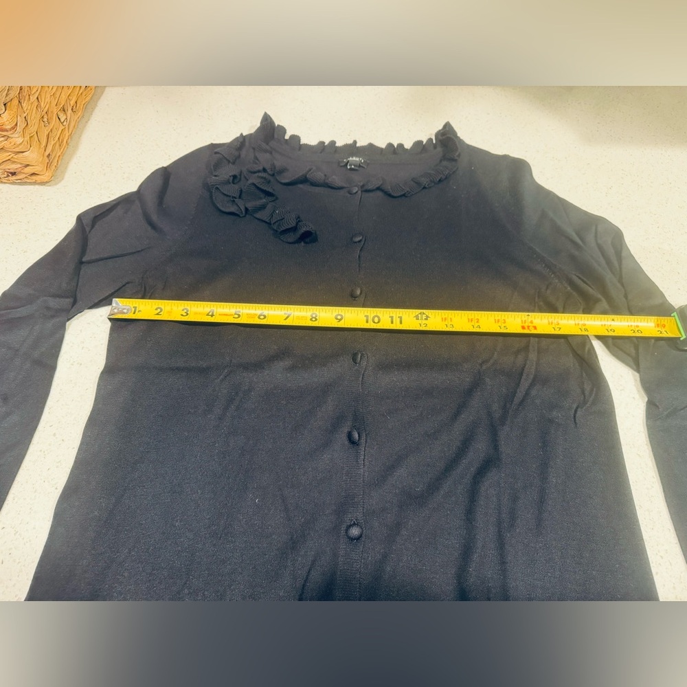 Talbots Lightweight Black Button Up Cardigan with… - image 2